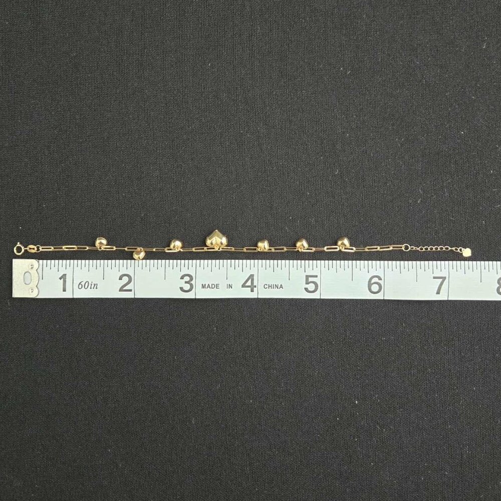 18k Bracelet with multiple small hearts charm - Picture 11 of 15